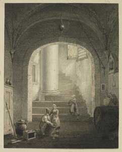 206094 Interieur van het kasteel Duurstede te Wijk bij Duurstede: de trap in de Bourgondische toren.